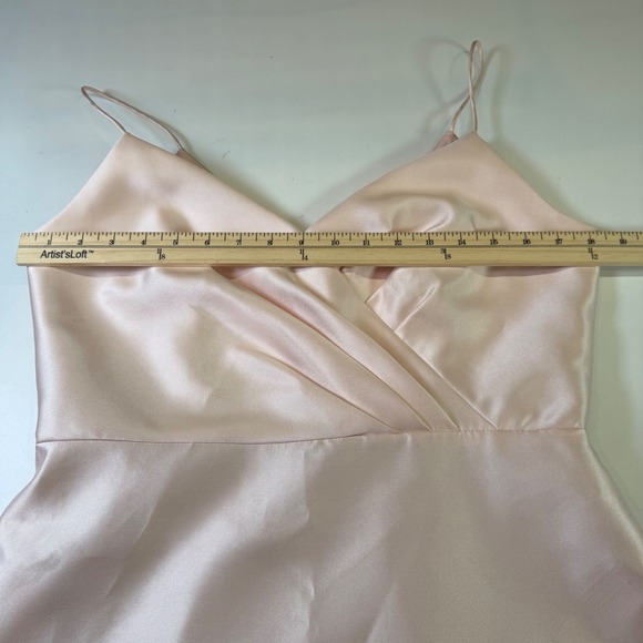 ALFRED SUNG Long Evening Gown Formal Cocktail Bridesmaid Dress Blush Size 12 - Picture 6 of 9